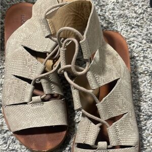 Women's Gray Lace-Up Sandals